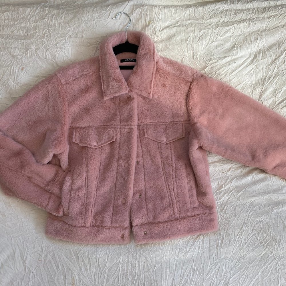 AZALEA fuzzy pink coat